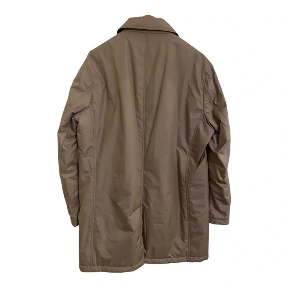 Mens Jos A Bank Travel Tech Collared Overcoat Beige Trench Insulated Coat XL